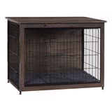 Dwanton Mueble De Jaula Para Perros Con Cojin, Jaula De Made