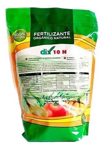 Dix 10 N Fertilizante Organico Nitrogeno 2 Kilos 10-3-3