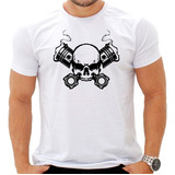 Camisa Camiseta Caveira Pistão Moto Carro Mecânica Motor N22