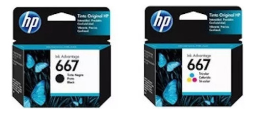 Cartuchos Hp 667 Negro Y 667 Color Estándar  Originales