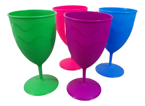 Set 4 Copas De Plastico Reutilizables Vino Brindis 400ml 