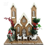 Decoração Natalina Casinha Presepio Com Pisca Pisca 