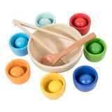 Bolas De En Tazas, Juguetes Montessori Para 7 Colores