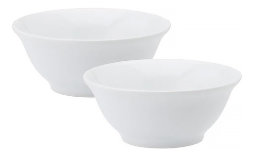 Jogo Com 2 Saladeiras Porcelana Schmidt Branco 13cm 300ml