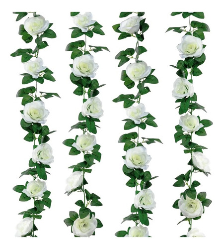 5 Piezas Guia Enredadera Con Rosas Artificiales Decoración