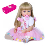 Muñeca Reborn Con Pelo Rubio, Muñeca Realistic 22 Silicone T