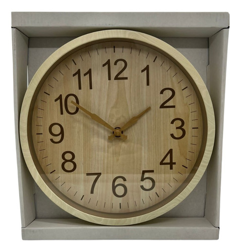 Reloj Pared 25cm Simil Madera