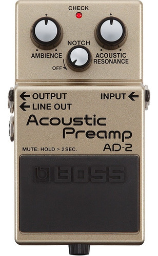 Pedal Boss Ad-2 Acoustic Preamp Violão Pré Amplificador Di