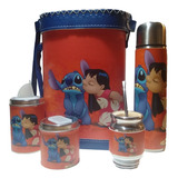 Set Matero Completo Stich Bolso Eco Cuero Termo 1 Litro Acero Inoxidable Azucarera Yerbera Mate Bombilla Forrado Oferta!