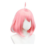 E Peluca Corta De Cosplay Para Anime, Cosplay, Rosa Natural