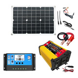 Inversor De Corriente De 300w Con Kit De Sistema Panel Solar