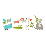  Wpk Lets Go On Safari Applique Wall Art Kit, Multicolo...