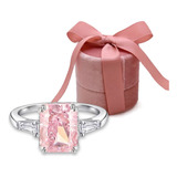 Anillo Swarovski Elements Cristal Rosa Regalo Promesa Amor 