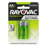 Pilha Rayovac Recarregável Aa2 1350mah 2und