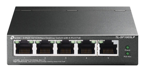 Switch Poe Tp Link 5 Puertos 10/100 Mbps Poe Tl-sf1005lp /v