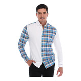 Porto Blanco Camisa Oxford Para Hombre Bloques De Color