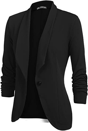 Chaqueta Para Mujer Con Manga 3/4 Elegante Oficina Blazer