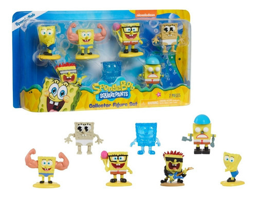 Set De 7 Figuras Coleccionables Bob Esponja Msi