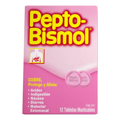 Pepto Bismol Tabletas Sabor Original 262 Mg, 12 Tabletas | Meses sin interés