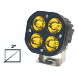 Faro Cuadrado 3plgx3pLG 4 Leds Ambar Spot 12/24v