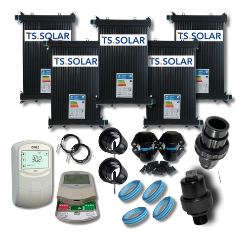Kit Aquecedor Solar Para Piscinas Ate 6.000l 7 Coletores 2m