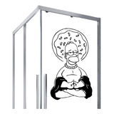 Adesivo Para Vidro Box Preto - Desenhos Homer Buda