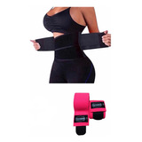Faja De Tres Velcros + Vendas Para Rodillas Gym Pack