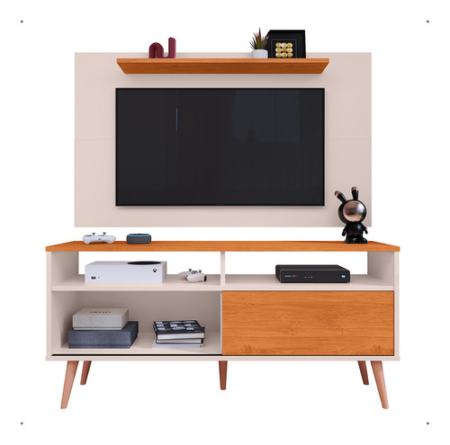 Rack Painel Parede Simples Tv 48 Polegadas Home Organizador