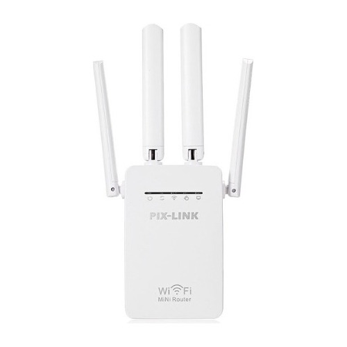 Amplificador De Señal Wifi Rompemuros Pixlink 4 Antenas