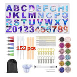 Silicona Epóxi Resina Letra Molde Iniciante Conjunto 152pcs