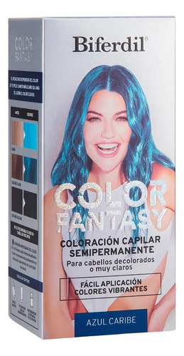  Coloracion Semipermanente Biferdil Color Fantasy Azul Caribe