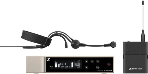 Sistema De Microfone Sem Fio Sennheiser Ew-d Me3 Com Headmic