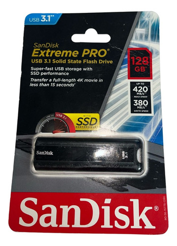 Sandisk Extreme Pro 128gb Usb 3.1 Solid State Flash Drive