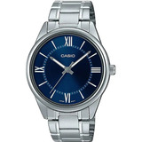 Reloj Casio Mtpv005 Hombre Acero Azul Blanco Full