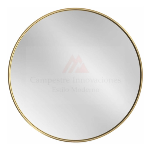 Espejo Circular 80 Cm Marco Metal Ancho 5 Cm Moda Tendencia