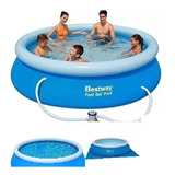 Pileta Bestway 305x76 Cobertor Termico Tapiz Inflador Bomba