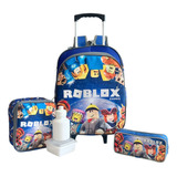 Kit Mochila Infantil Roblox Games Grande Rodinhas Meninos F5