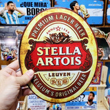Cartel De Chapa Vintage Cerveza Stella Artois Apto Exterior 