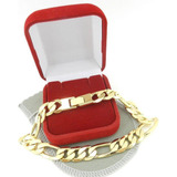 Pulseira Masculina 23cm 1cm 3x1 Banhado Ouro 18k Pl451 Comprimento 23 Cm