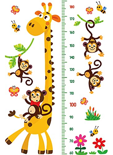 Dekosh Giraffe & Monkeys - Tabla De Pared De Altura Para Nin