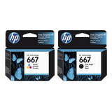 Pack De Cartuchos De Tinta Hp 667 Tricolor + Negro Original