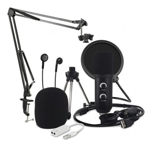 Microfono Condenser Usb Bm700 Antipop Soporte Auriculares