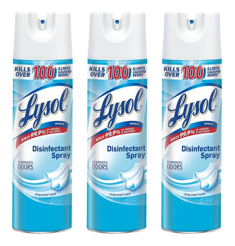 3 Pack Lysol Desinfectante 475g Elimina 99% Virus Y Bacteria