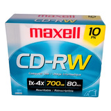 Cdrw Maxell  4x 10 Unidades No Pack E Com Caixas Acrilicas