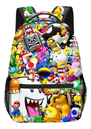 Super Mario Bros Mochila Escolar Viaje Portátil Bolsa #06