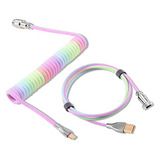 Cable Usb C En Espiral Personalizado Fourmor Para Teclado De