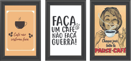 3 Quadrinhos De Decoração -cantinho Do Café -cozinha Mód. 12