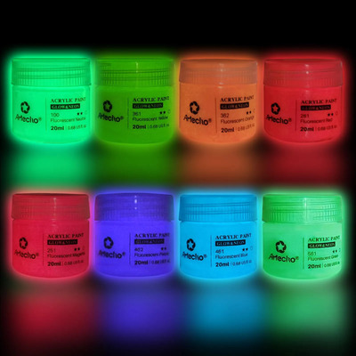Pintura Que Brilla En La Oscuridad Artecho 8 Colores 20 Ml A | Meses sin interés
