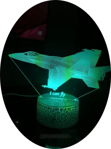 Lampara Led Noche 3d Avión Militar Airbus Aviación Colección