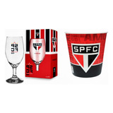 Kit Torcedor Balde Pipoca São Paulo + Taça Tricolor Envi 24h